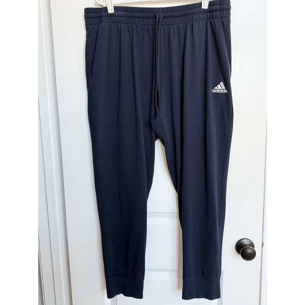 Adidas Men's 2XL Essentials Small Logo Standford‎ Joggers Navy Casual Athleisure